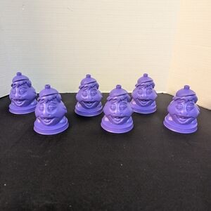 Showbiz Pizza Mr.Munch Cup Head Toppers 1993 Set Of 5 New Old Stock